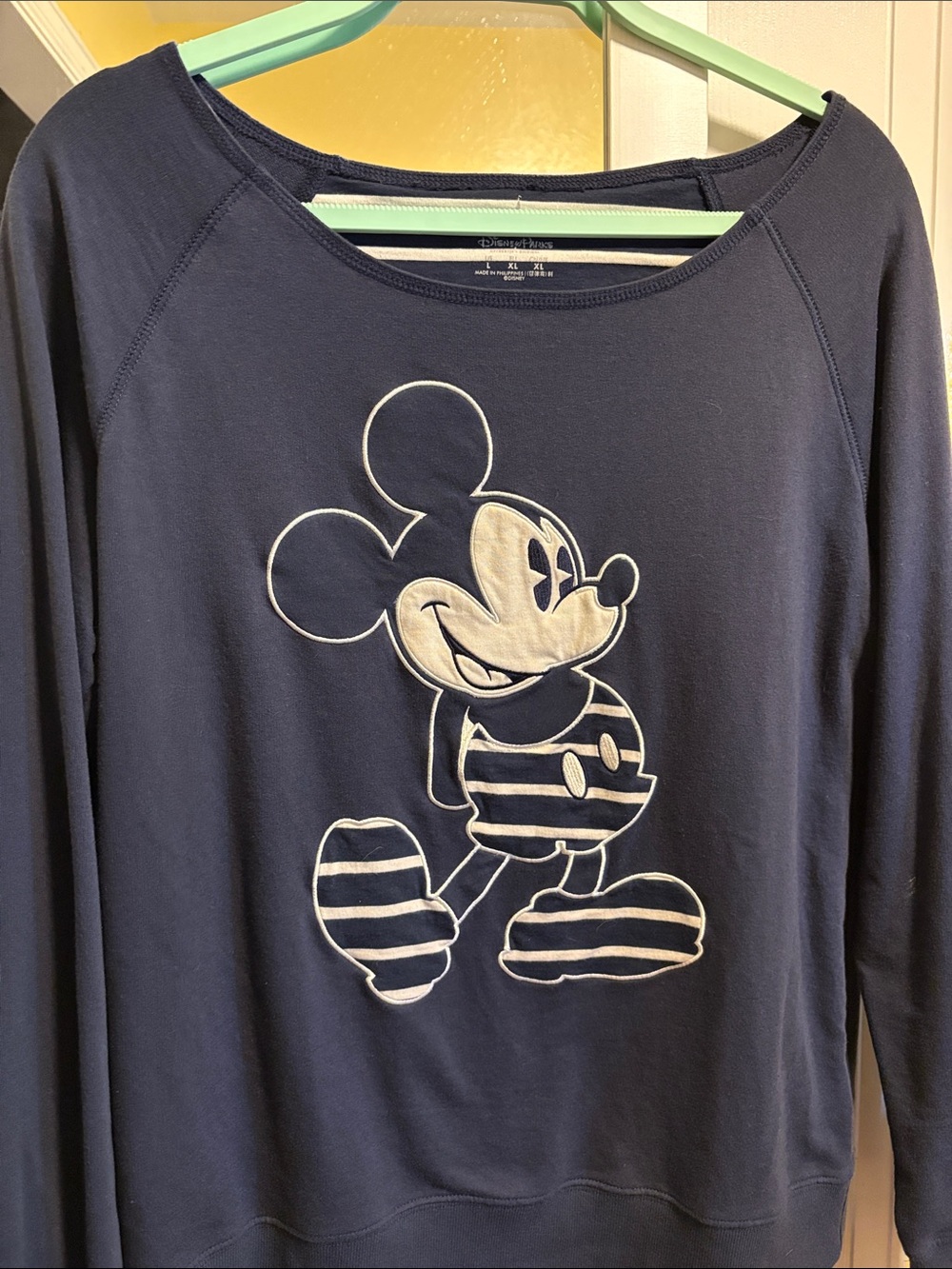 Disney Navy and White Mickey Mouse Pullover Sweatshirt